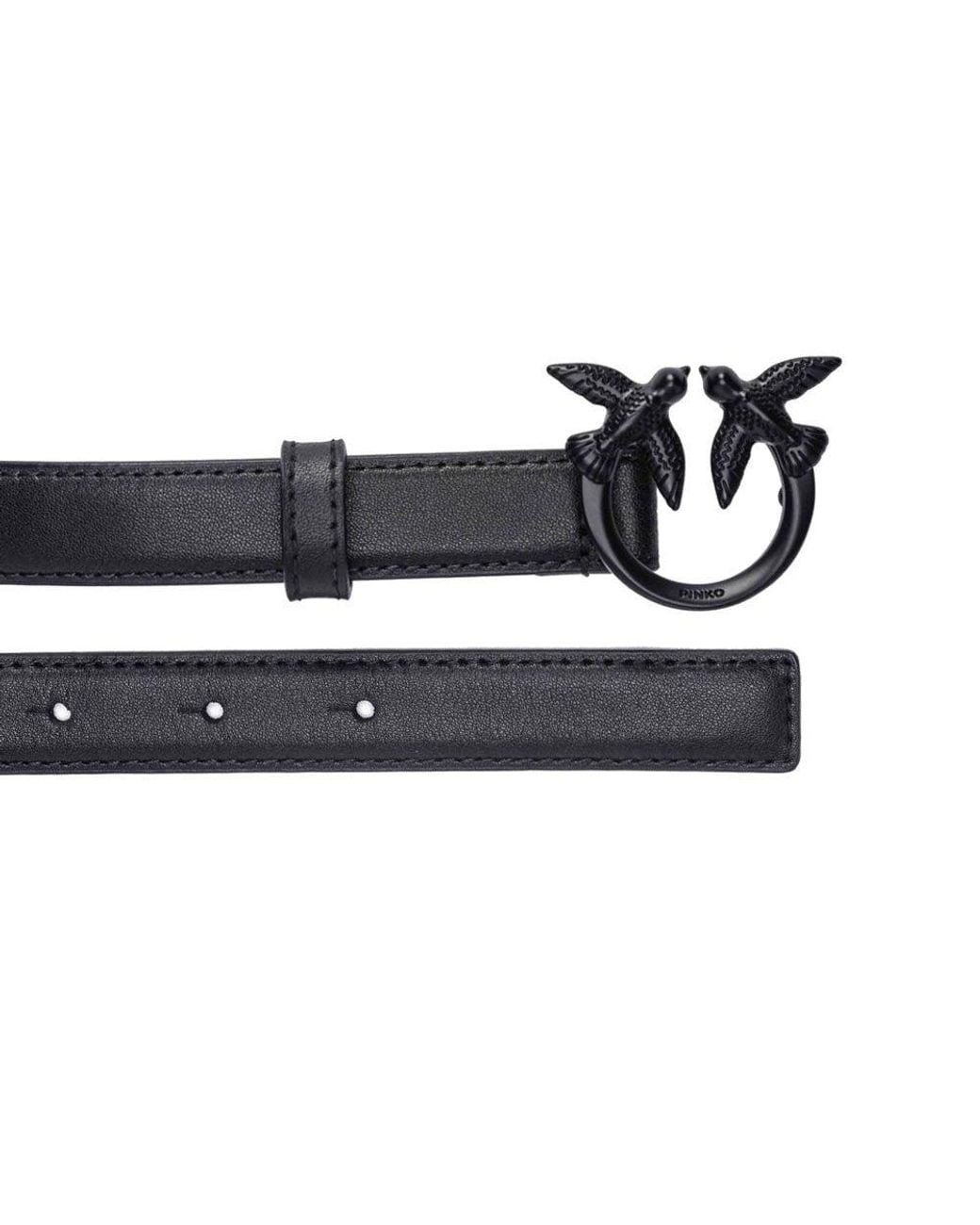 Pinko Black Love Berry Buckle Belt