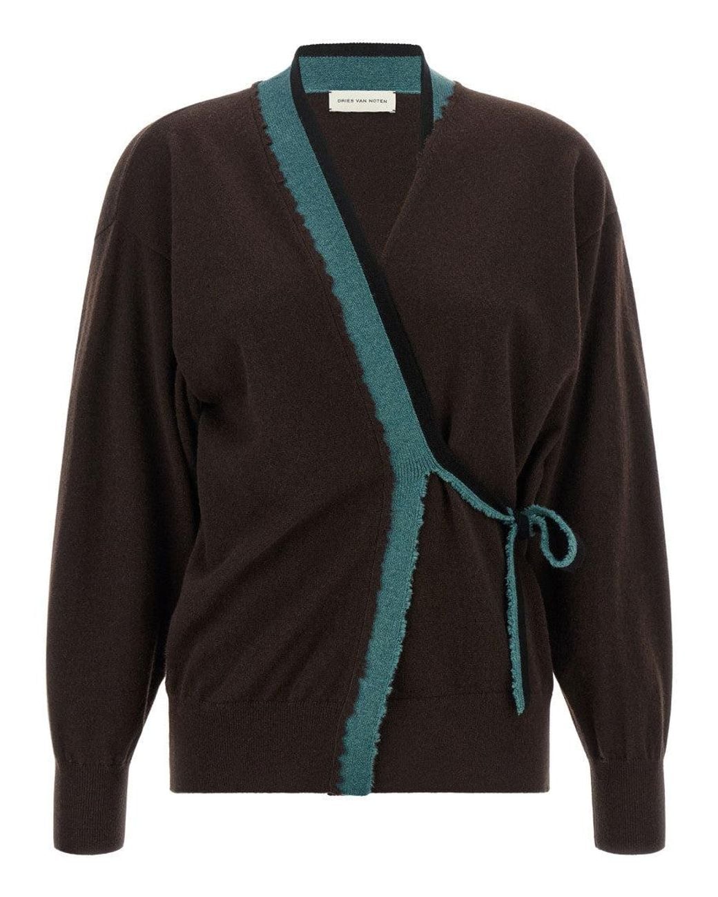 Dries Van Noten Black Solid V Neck Sweater