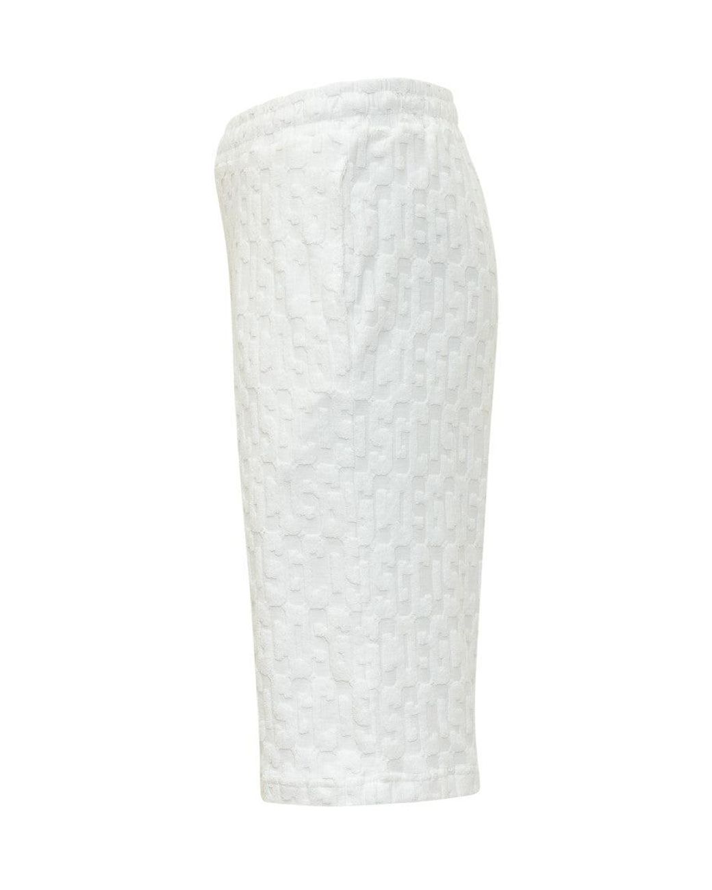 Gcds White Logo Shorts for men