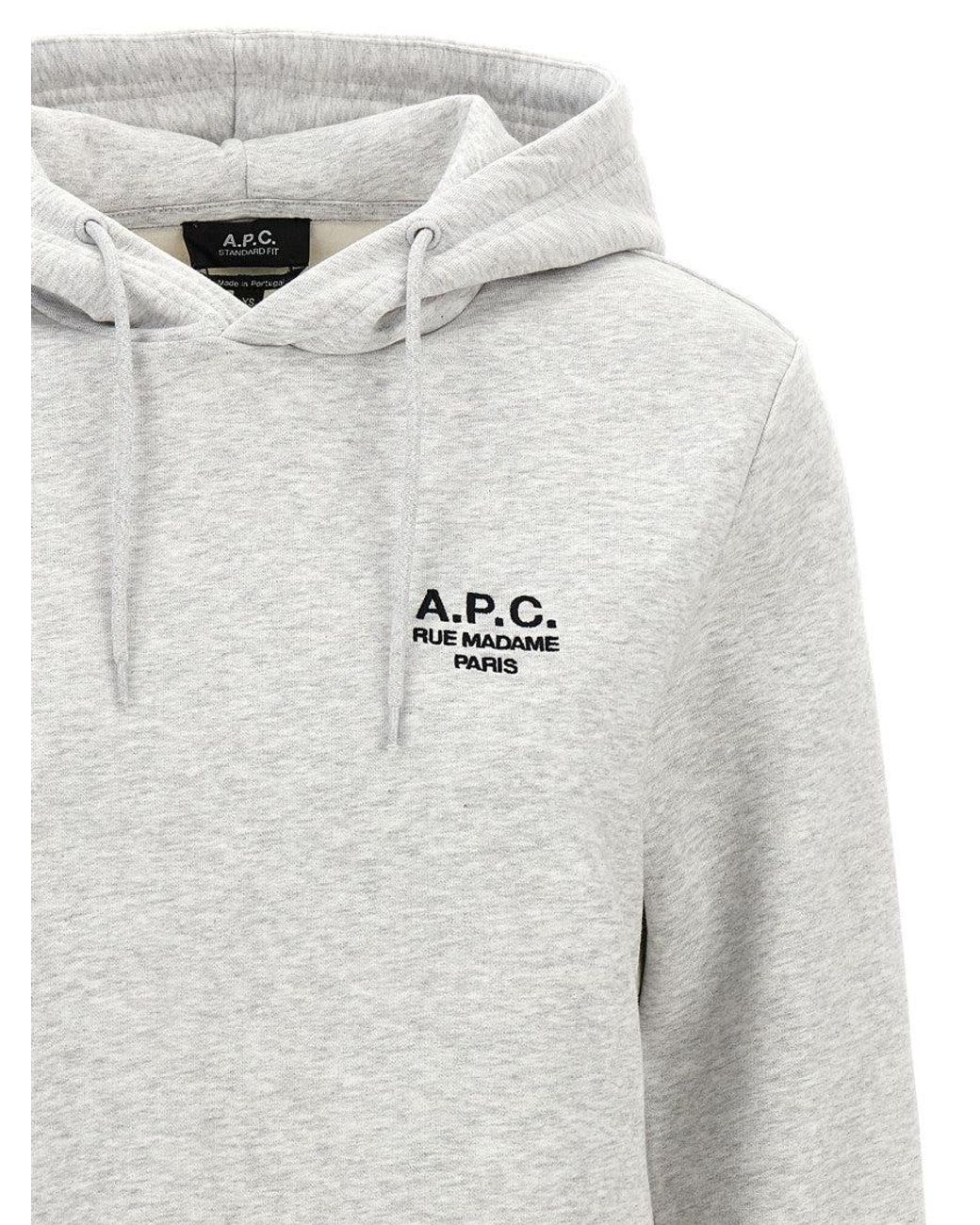 A.P.C. White Front Logo Hoodie