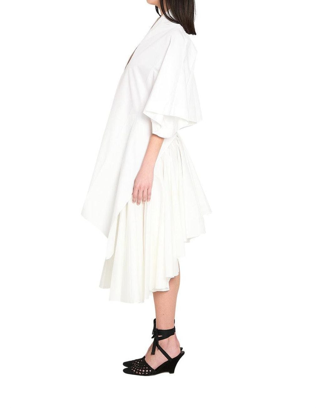 Jacquemus White V Neck Midi Dress