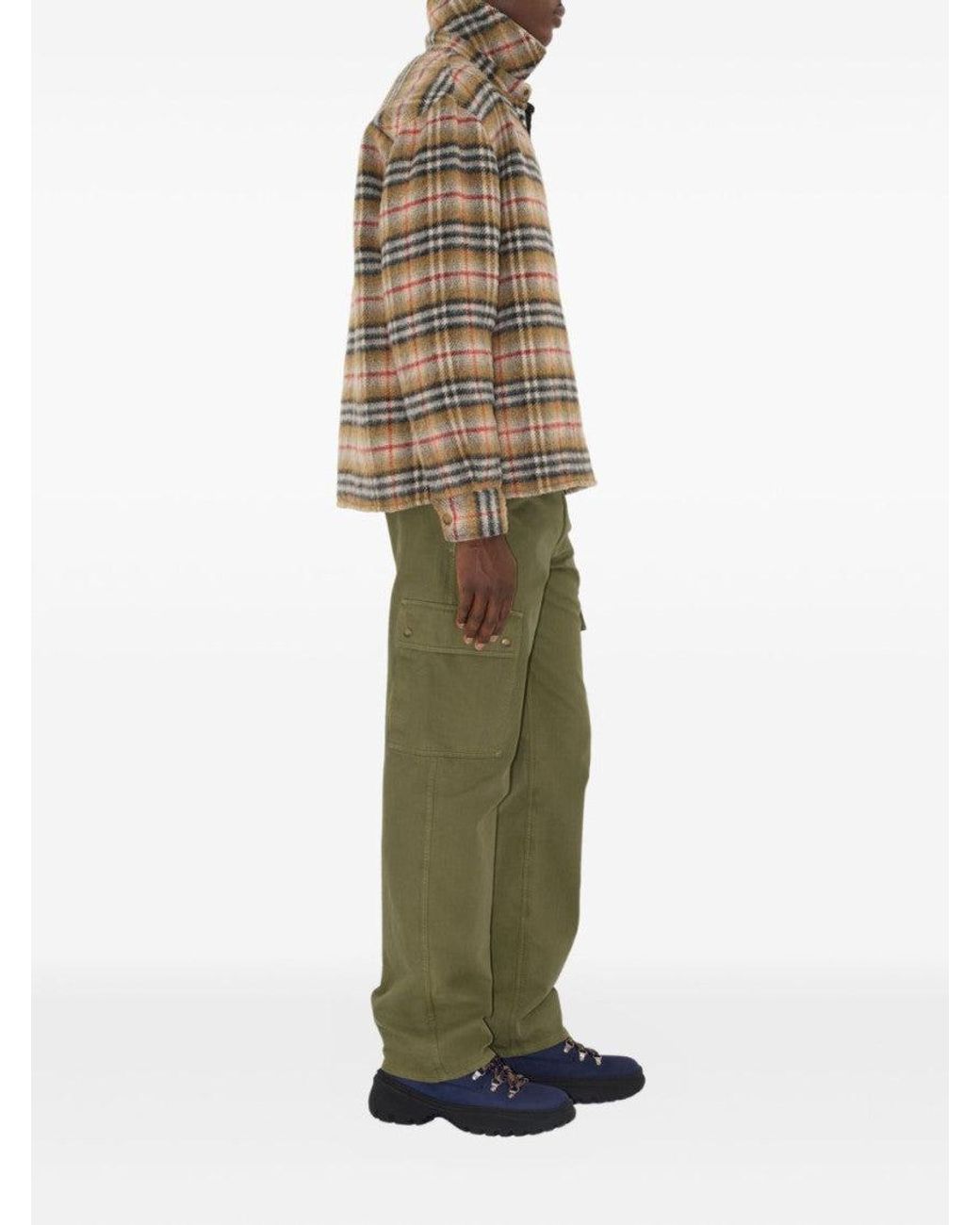 Burberry Brown Check Wool Overshirt for men
