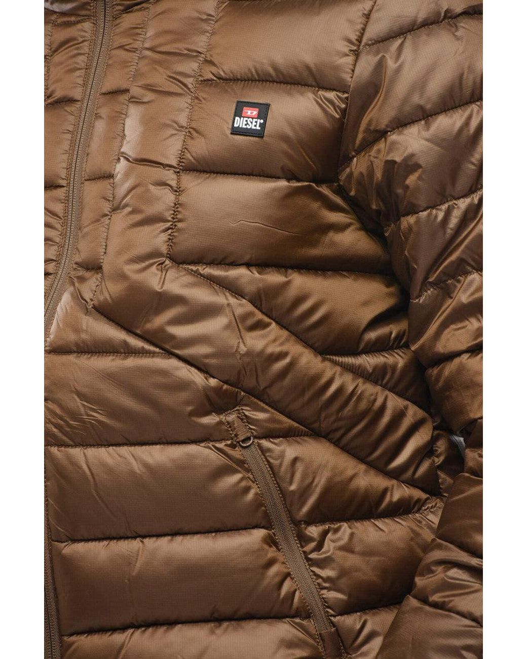 DIESEL Brown Mock Collar Jacket for men