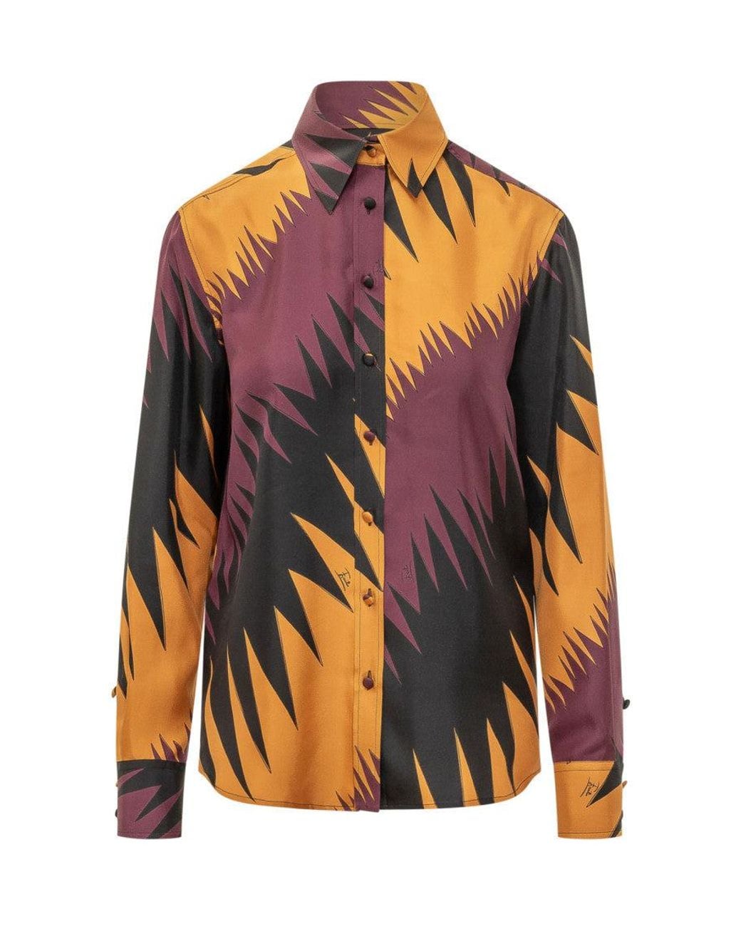 Emilio Pucci Orange Regular Abstract Shirt