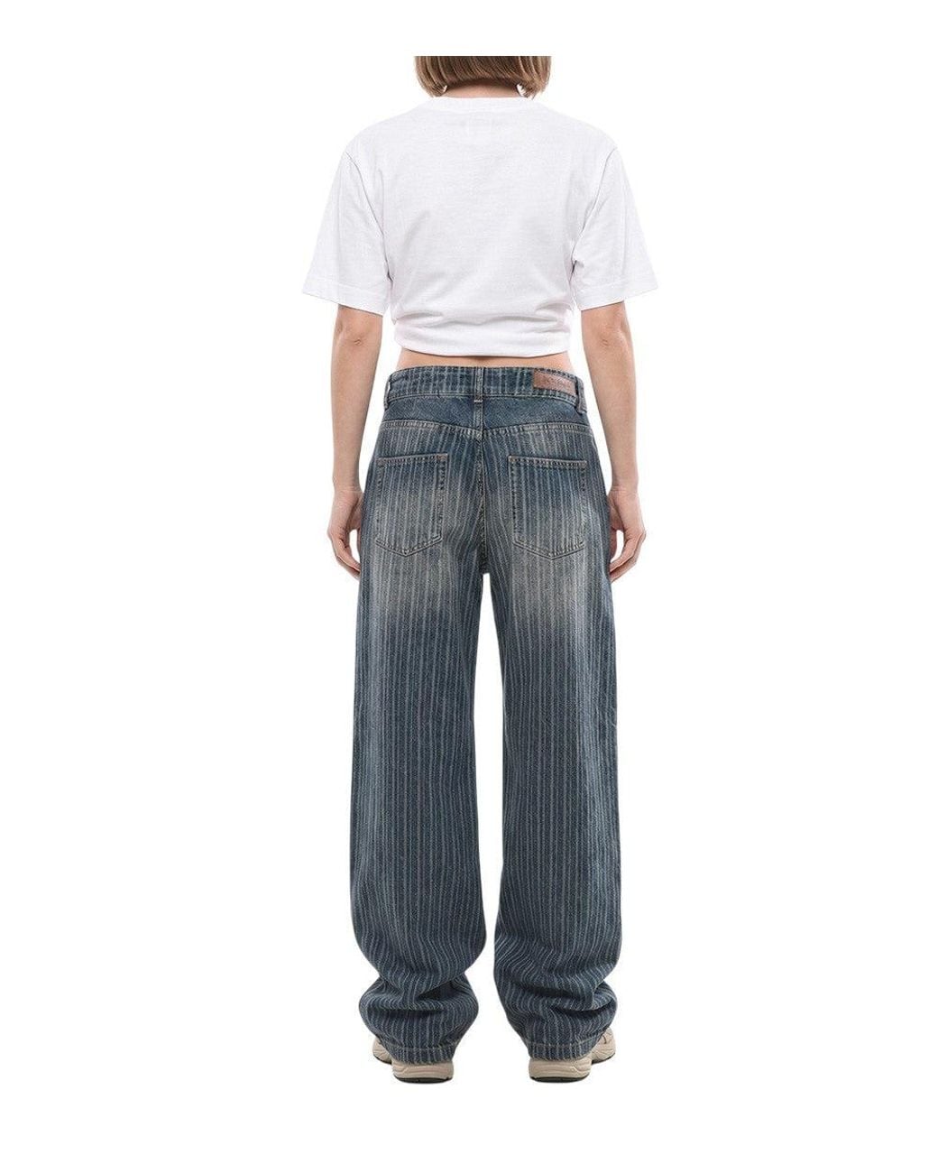 Palm Angels Blue Loose Mid Rise Jeans