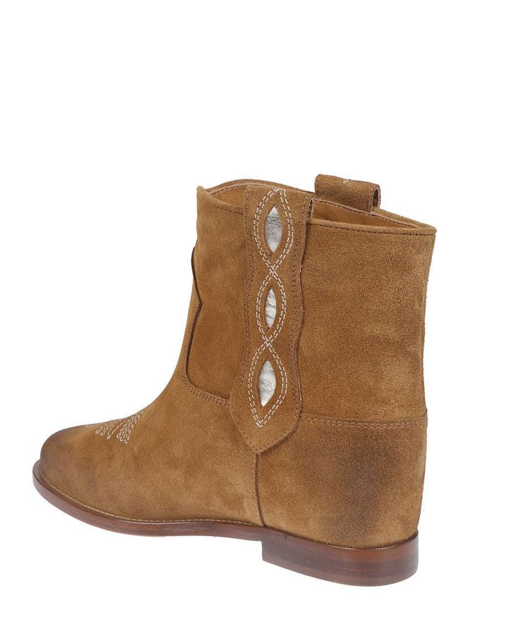 Via Roma 15 Brown Round-Toe Boots