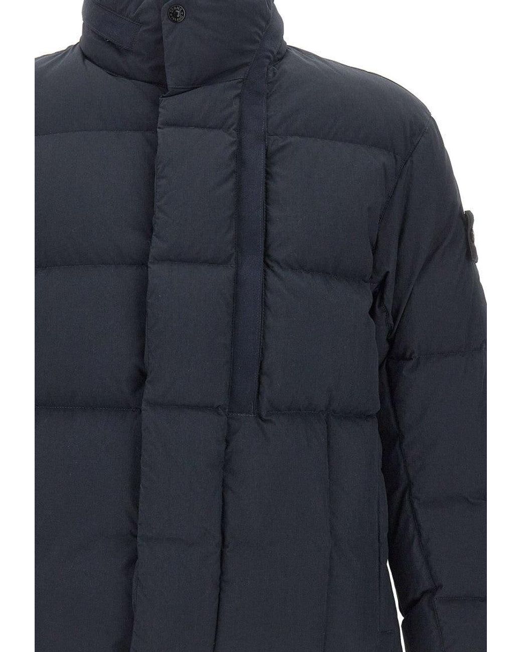 Stone Island Blue Quilted Down Jacket for men