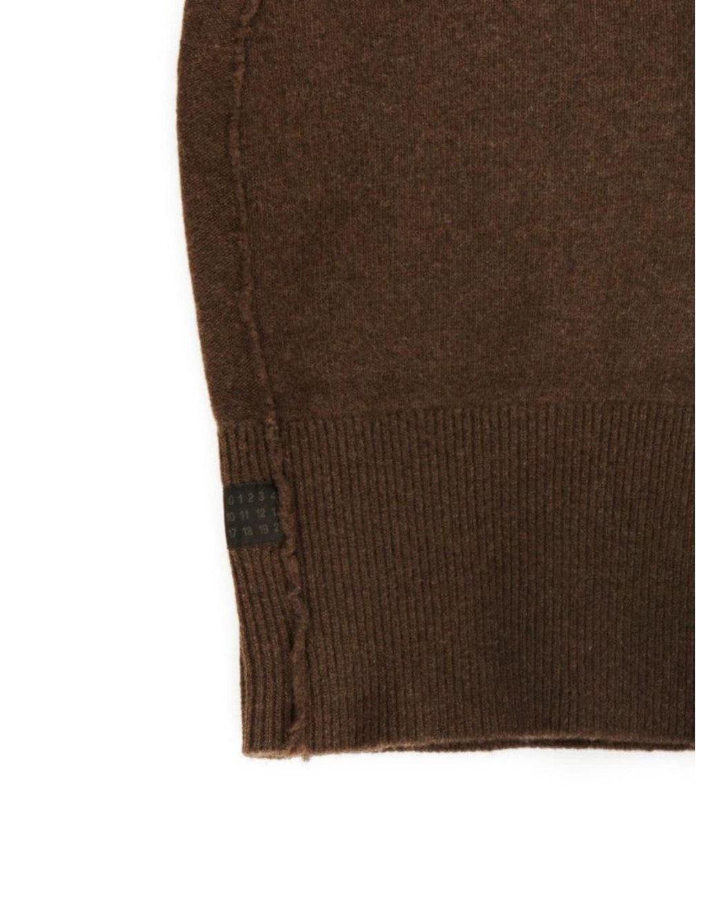 MM6 by Maison Margiela Brown Textured Balaclava Hat