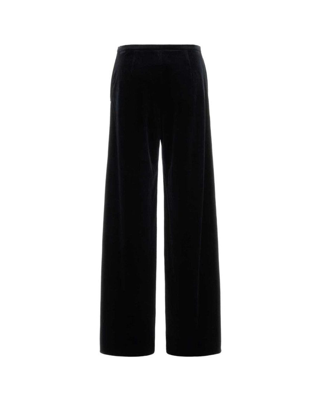 Alberta Ferretti Black Flared Flat Front Pant