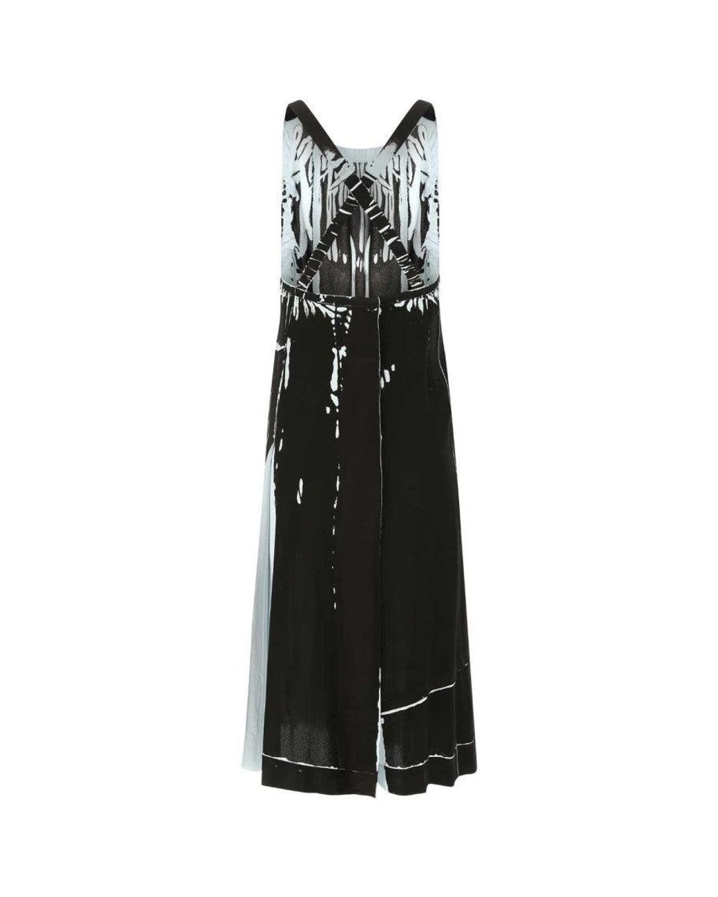 Prada Black Printed Stretch Viscose Dress