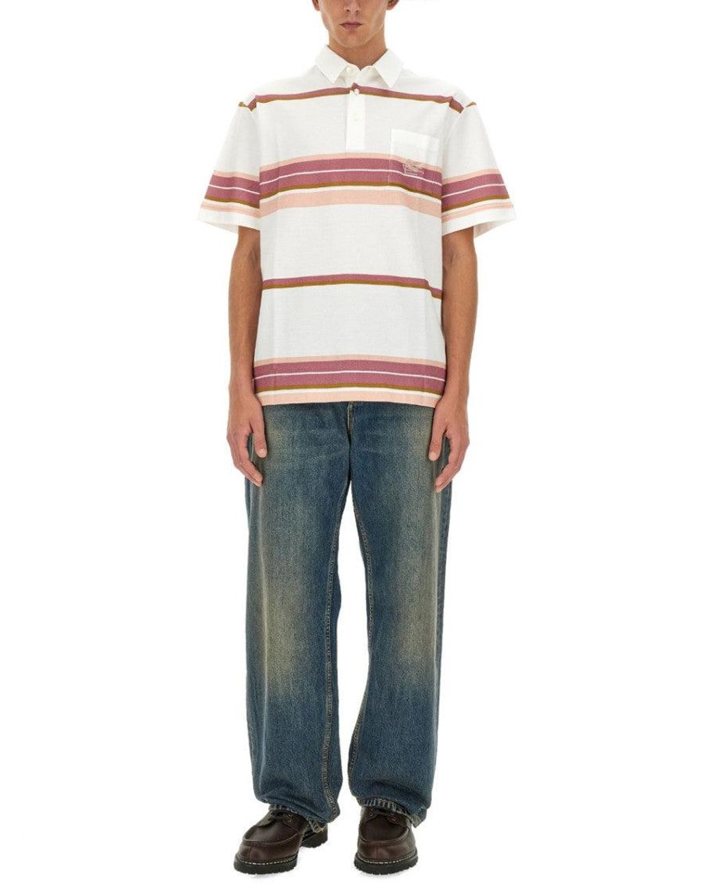 Etro White Regular Fit Polo Shirt With Pegasus Embroidery for men