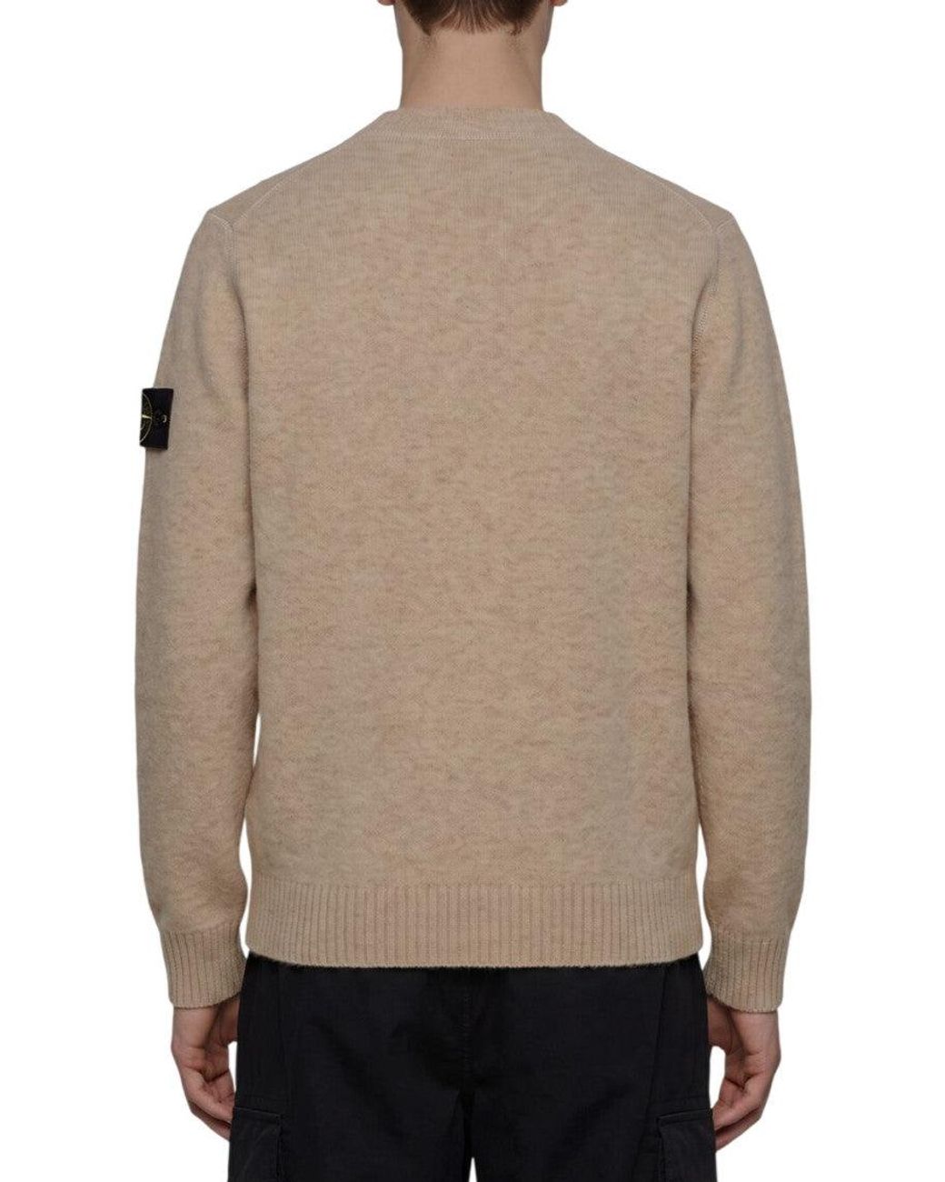 Stone Island Natural Alpaca And Wool Crewneck Sweater for men