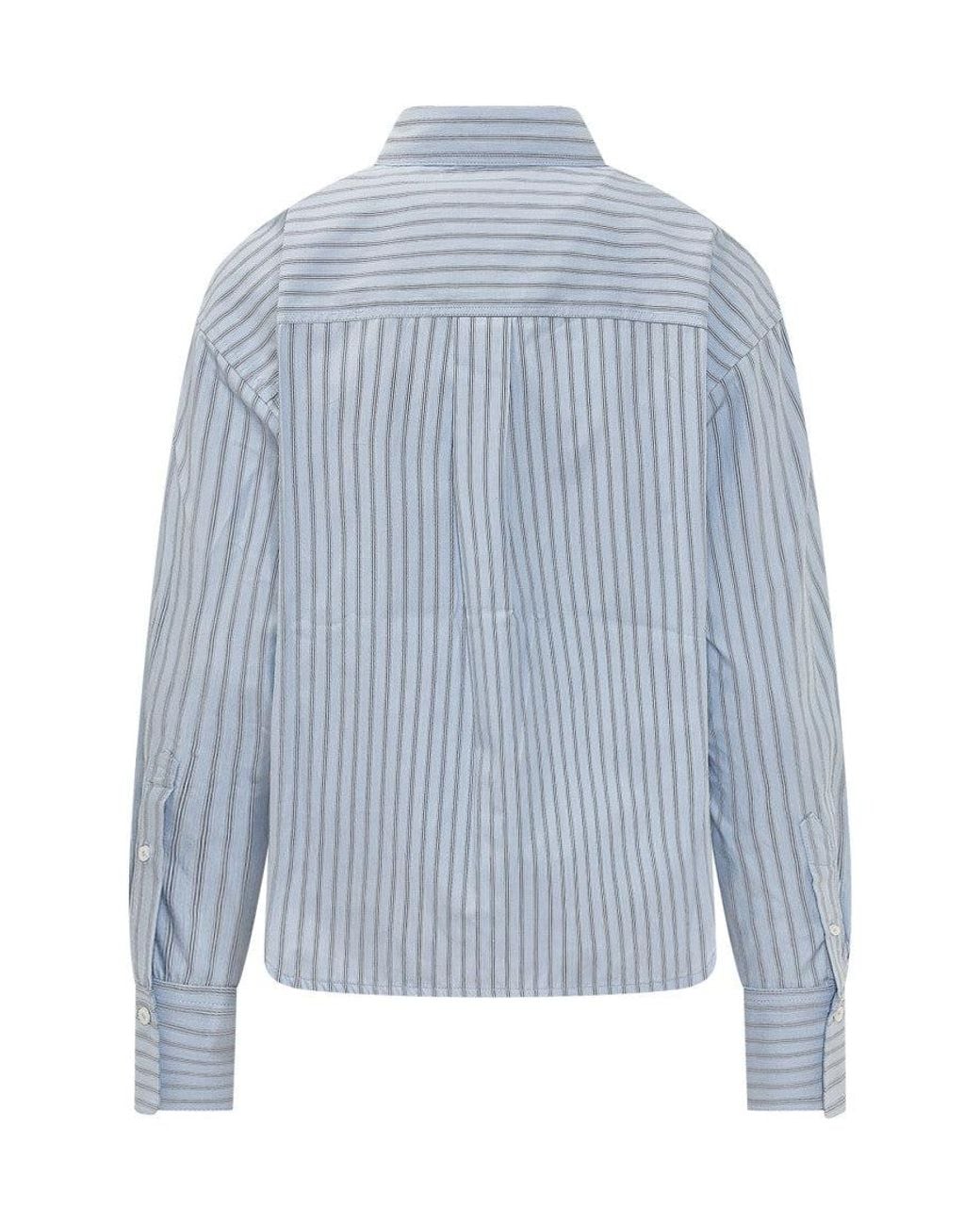 Victoria Beckham Blue Relaxed Stripes Shirt