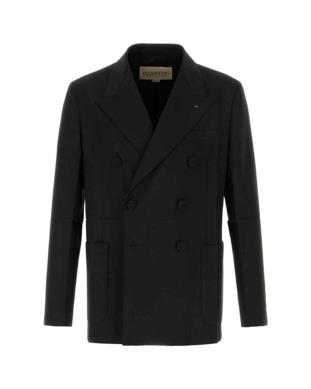 Valentino Black Peaked Lapel Blazer for men