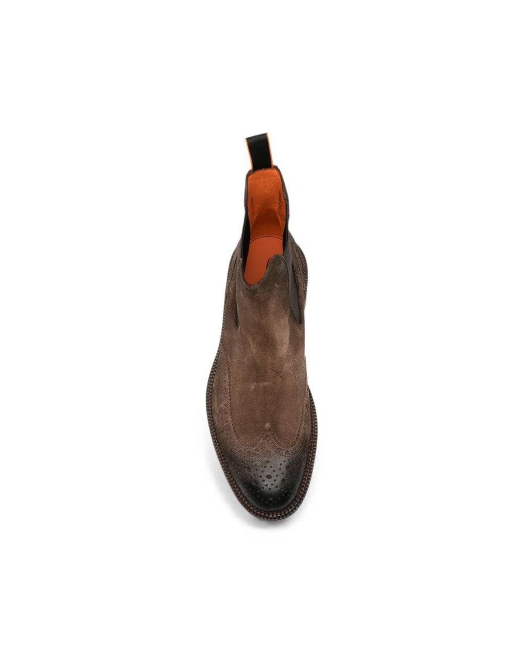 Santoni Brown Classic Boots for men