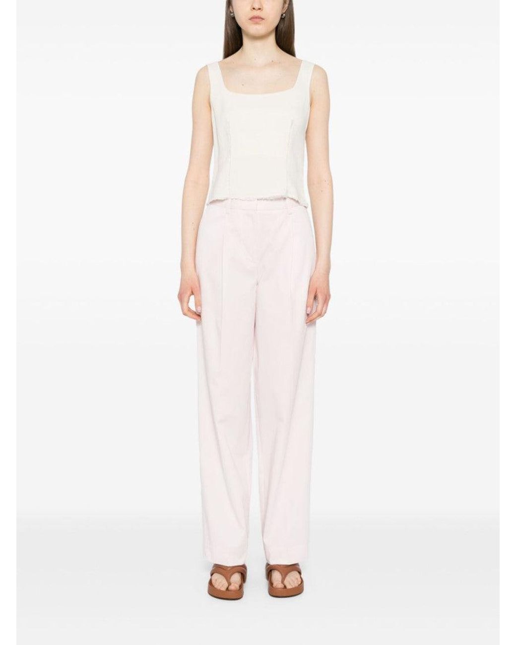 Totême  White Slanted Pocket Pants