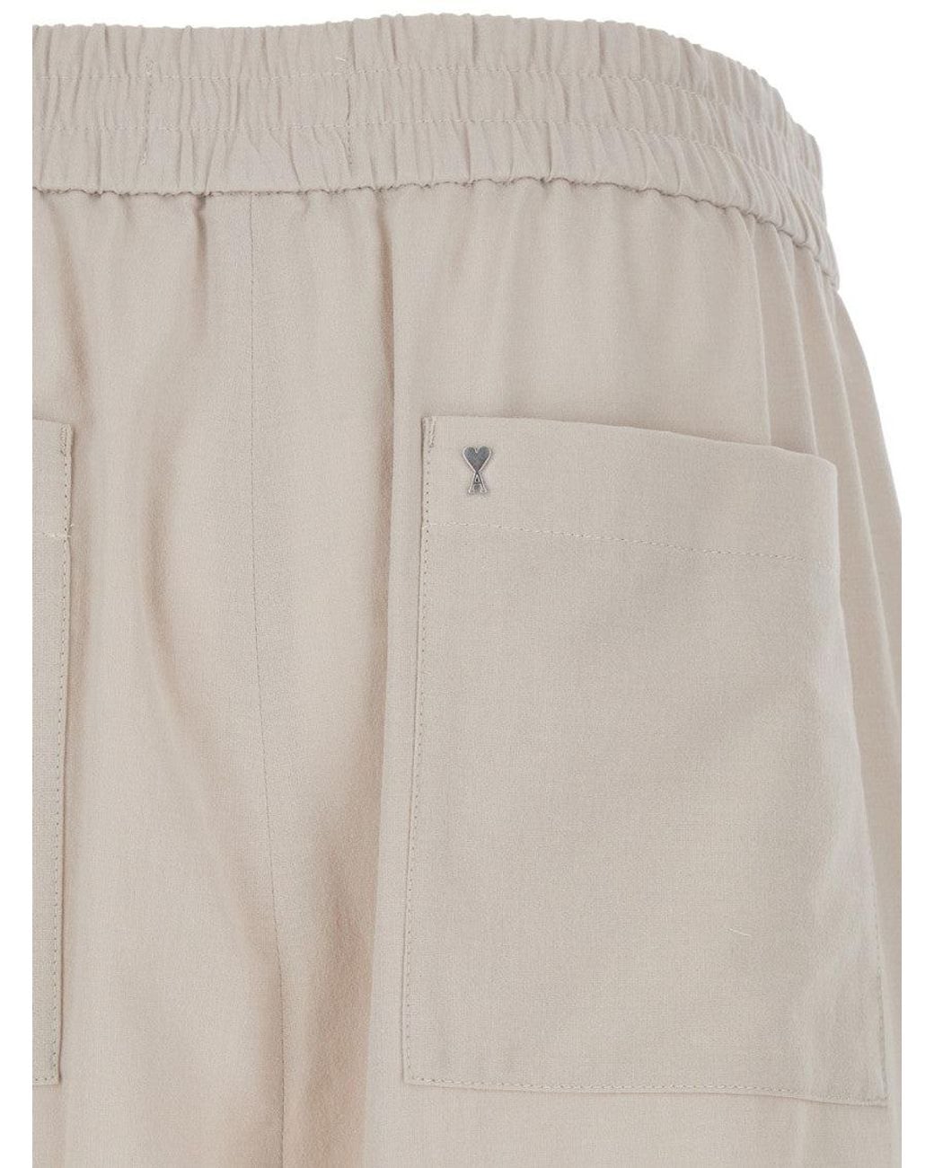 AMI White Light Elasticated Shorts for men