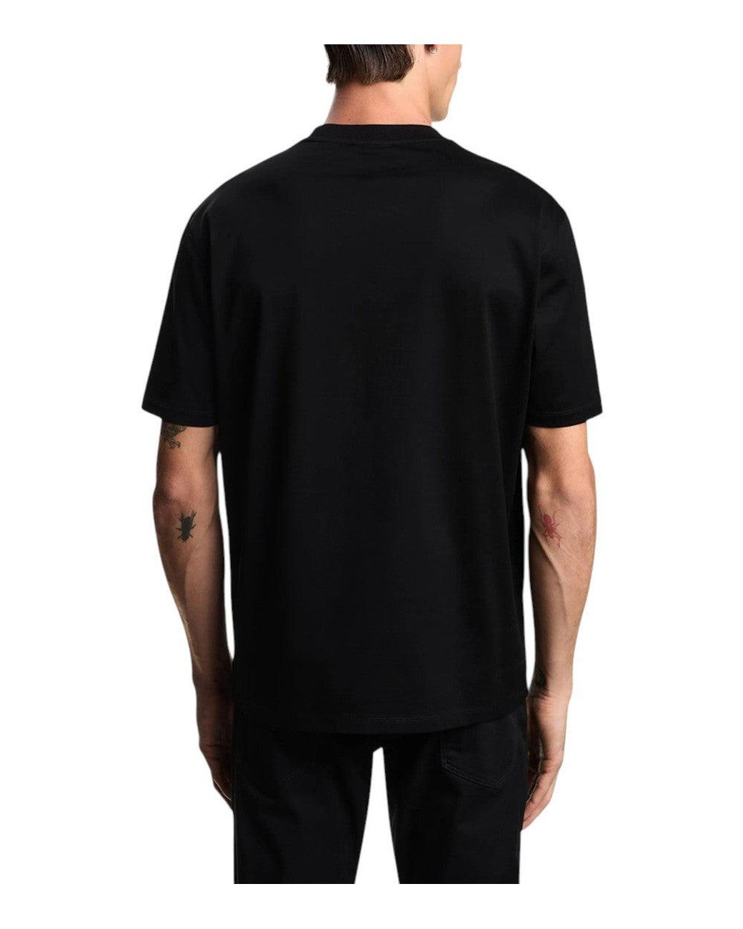 Emporio Armani Black Solid Crew Neck T-Shirt for men