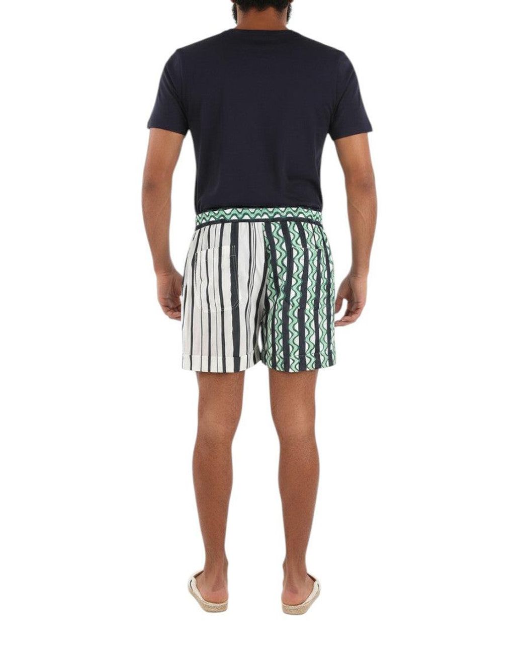 Neil Barrett Blue Regular Stripes Shorts for men