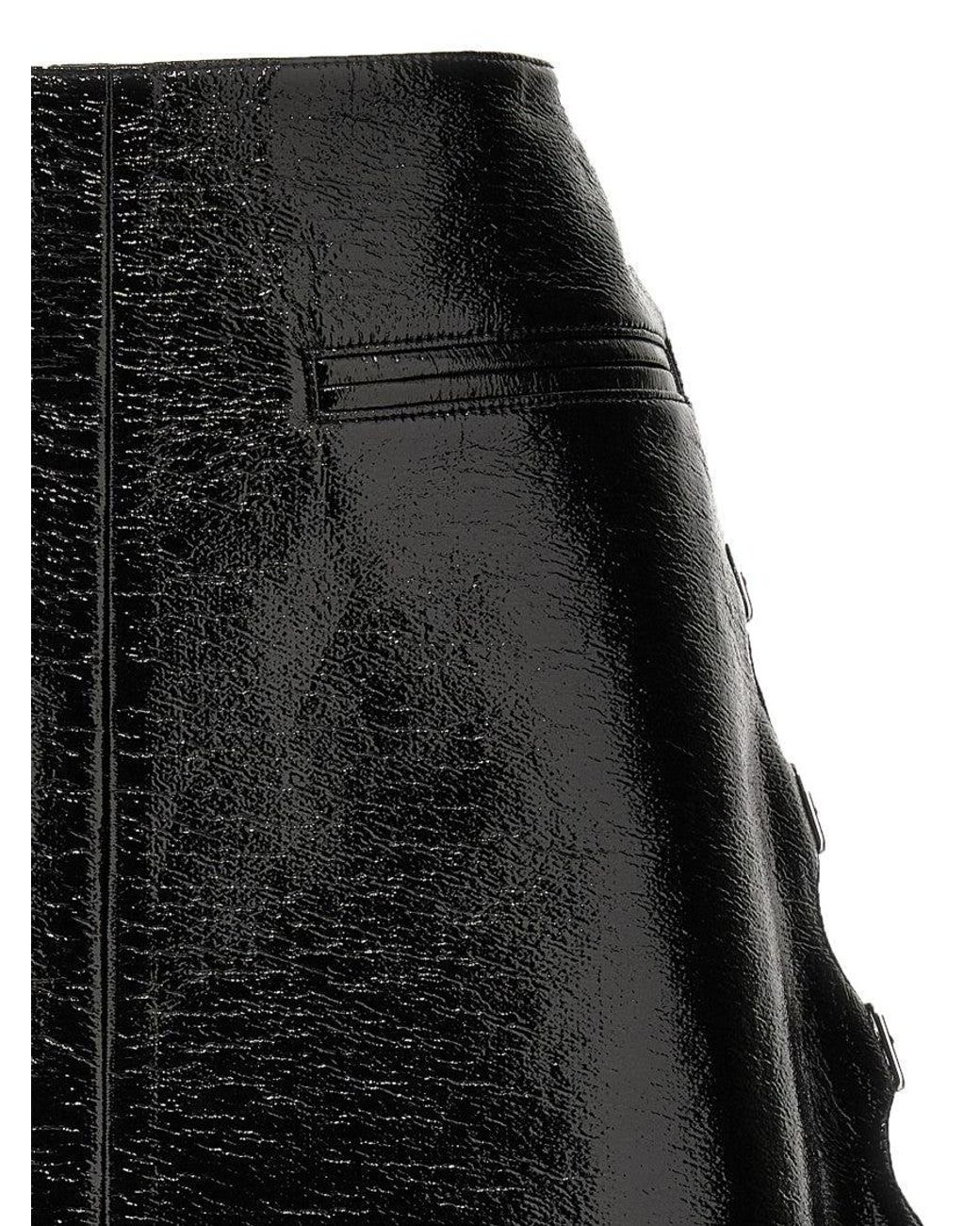 Courreges Black Vinyl Miniskirt