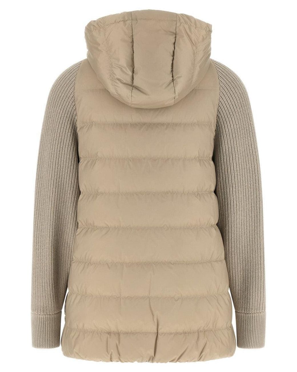 Brunello Cucinelli Natural Quilted Hood Jacket
