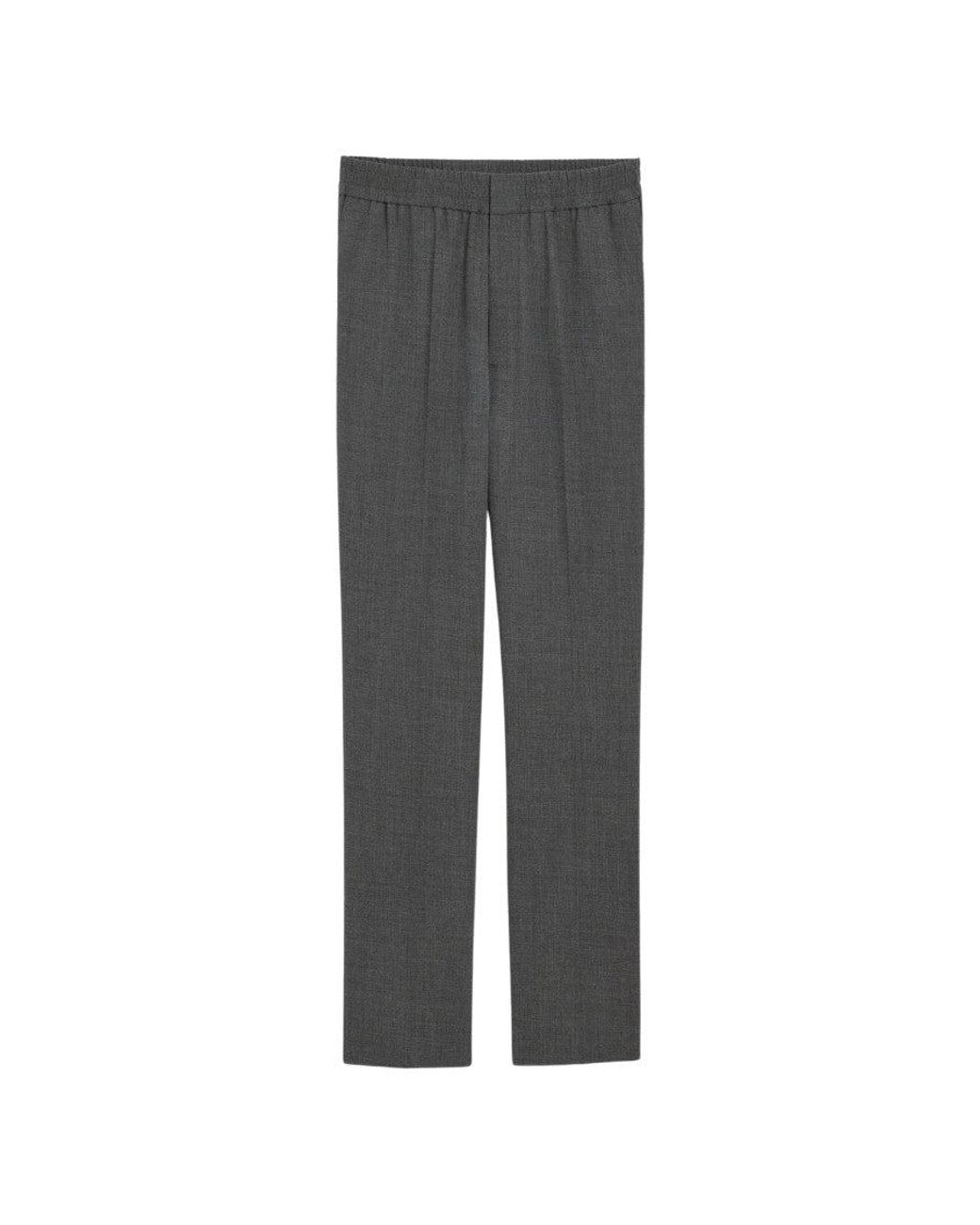 AMI Gray Straight Elasticated Trousers for men