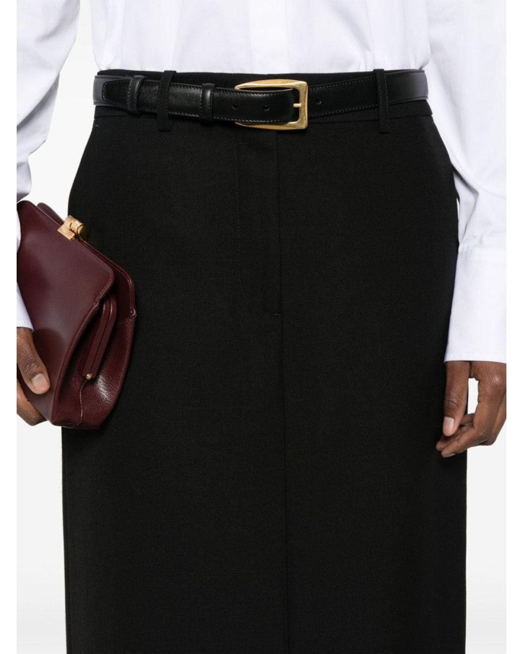 Totême Black Long Straight Skirt