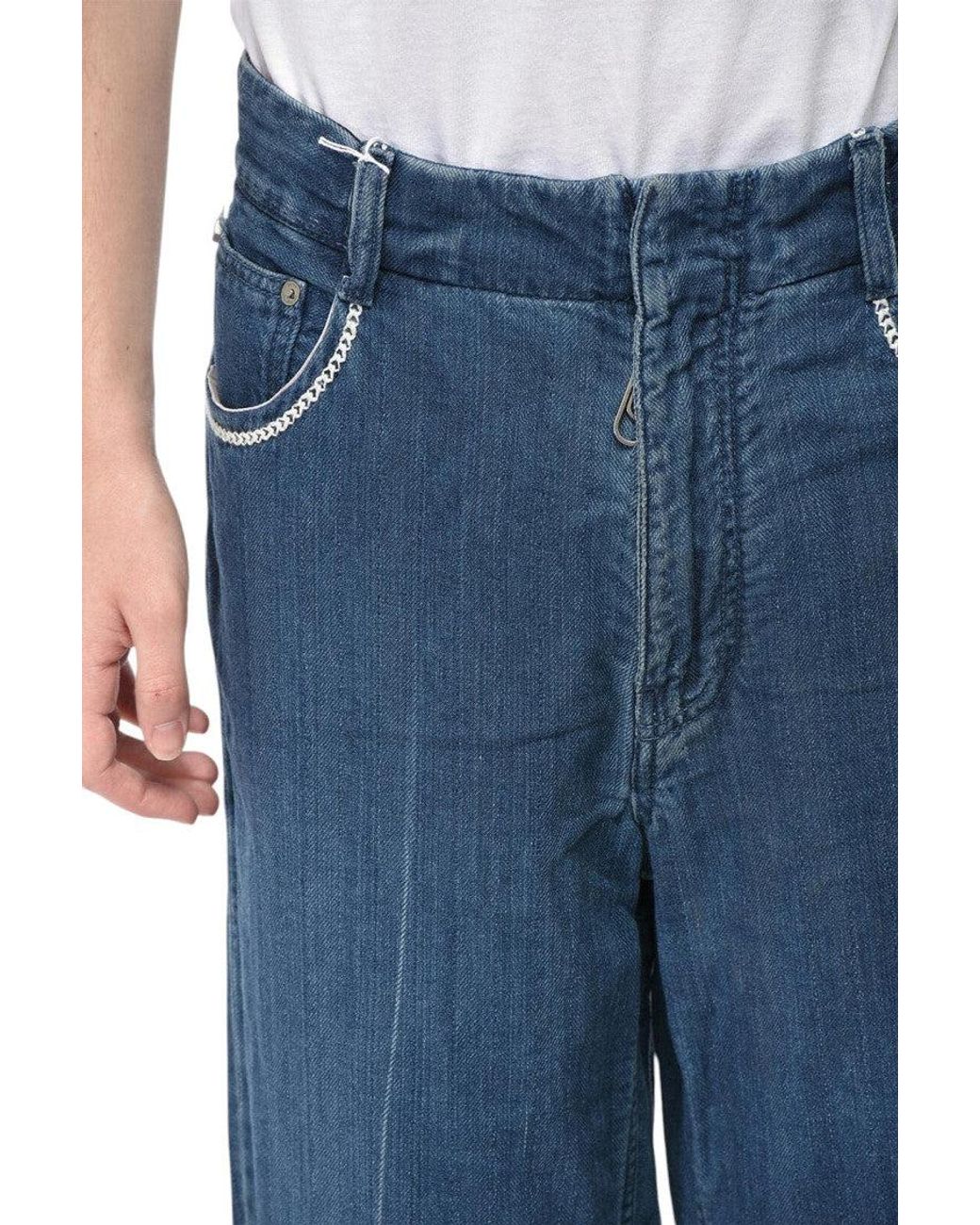 Off-White c/o Virgil Abloh Blue Relaxed Mid Rise Jeans for men
