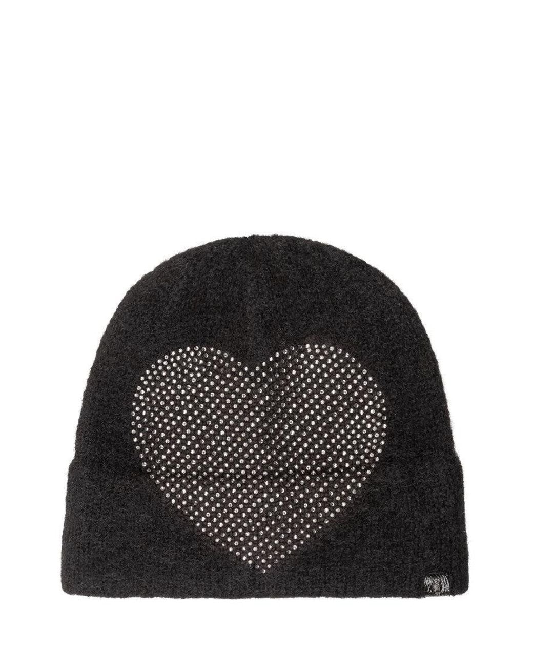 Kurt Geiger Black Embellished Hearth Knit Beanie