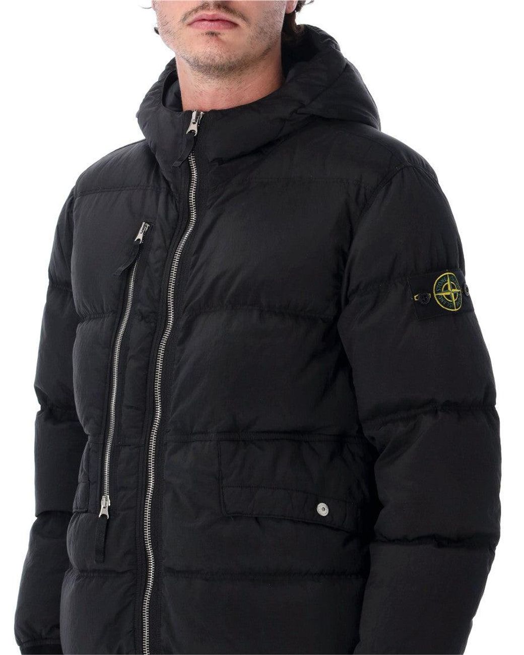 Stone Island Blue Nylon Metal Down Jacket for men