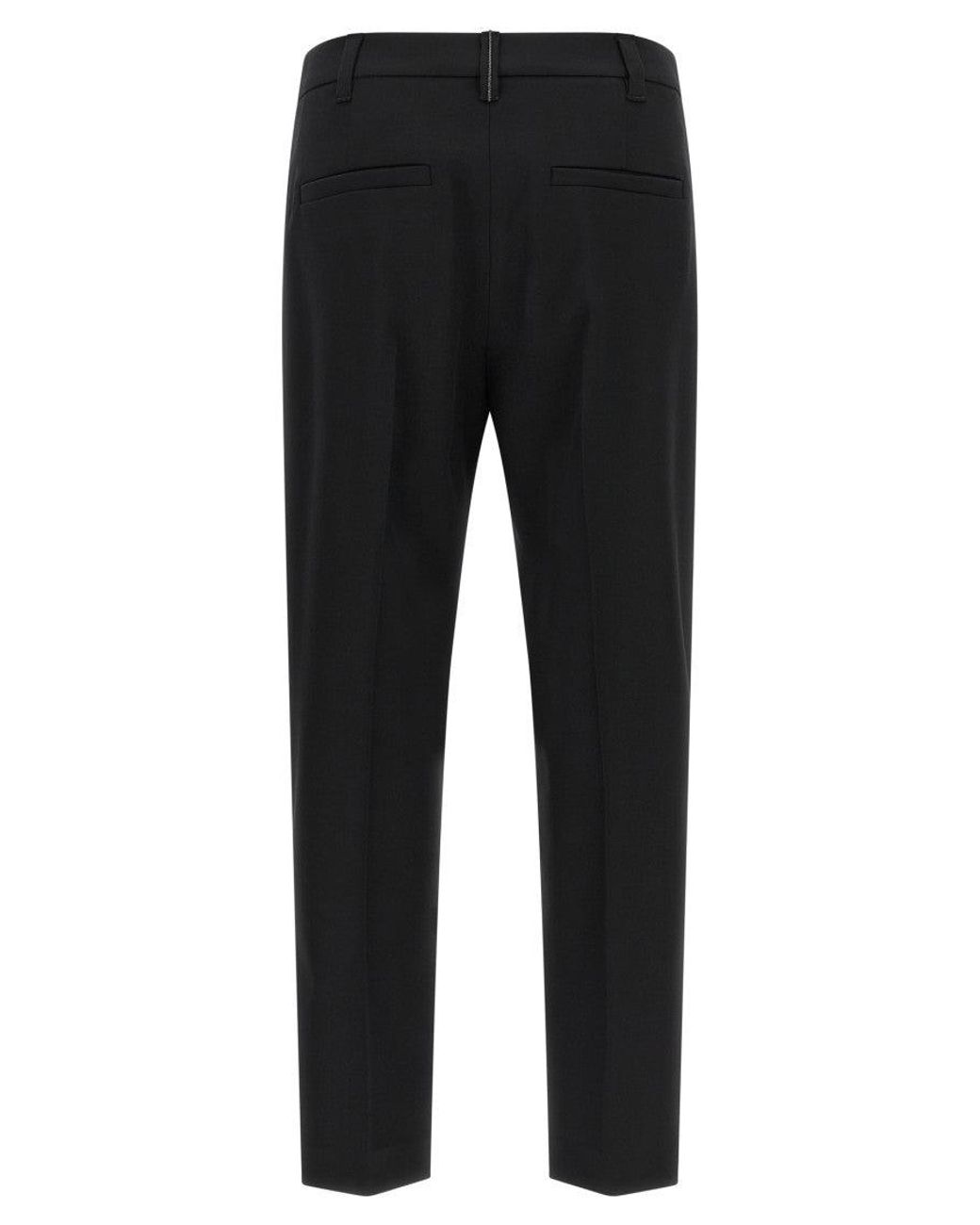 Brunello Cucinelli Black Virgin Wool Dress Pants