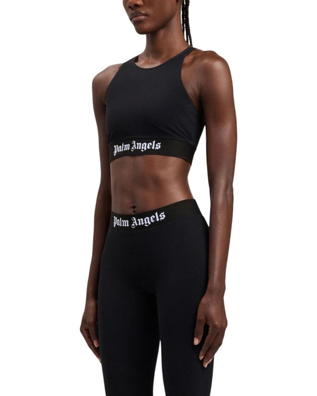 Palm Angels Black Bandeau Logo Top