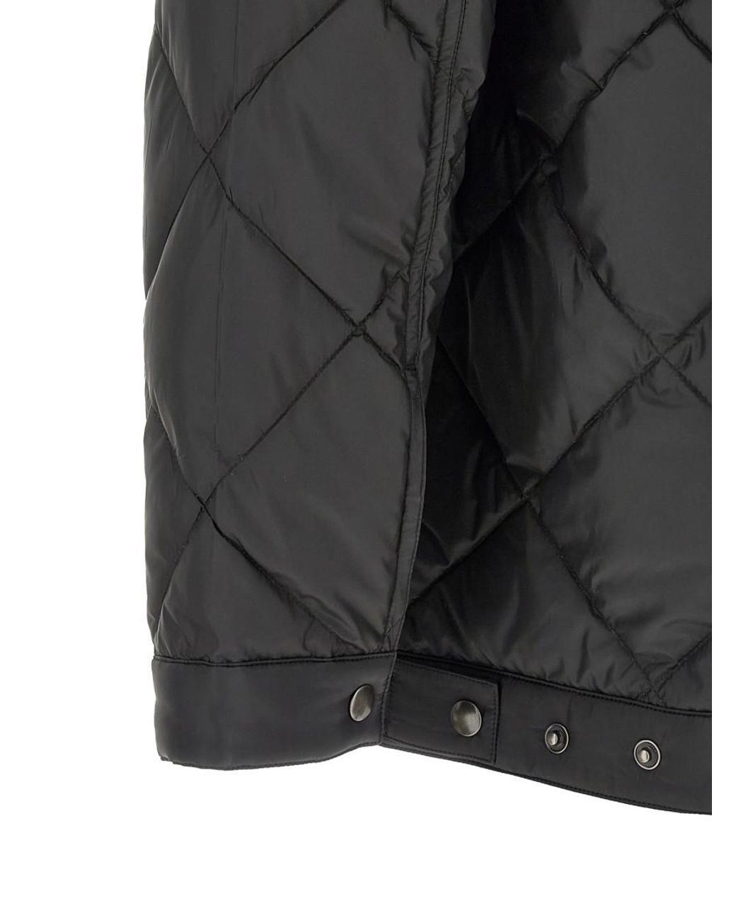 Prada Gray Logo Quilted Jacket for men