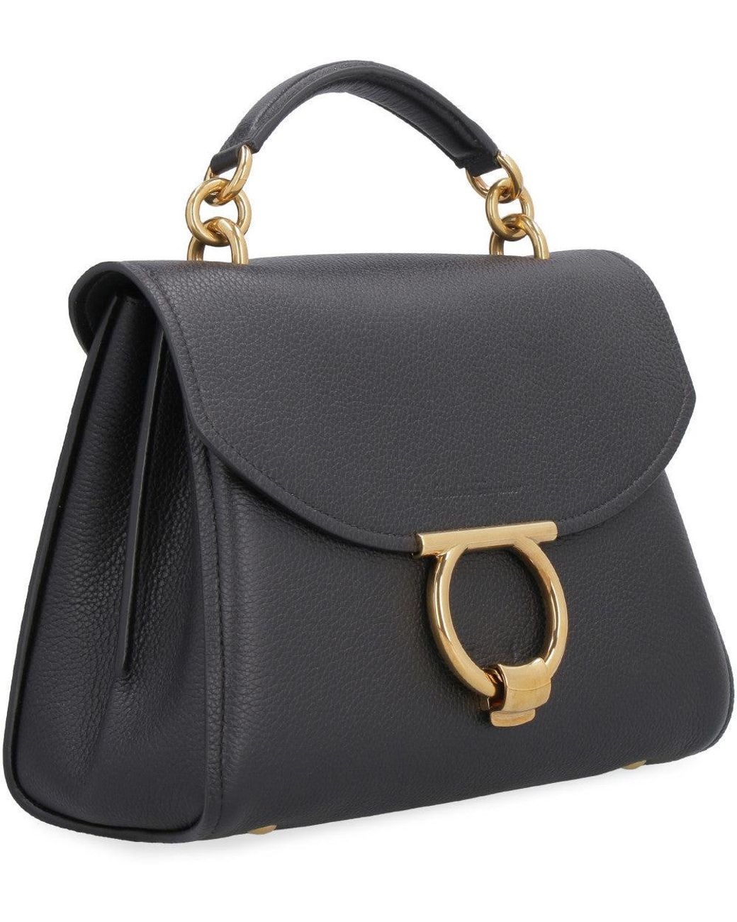 Ferragamo Blue Gancini Small Satchel