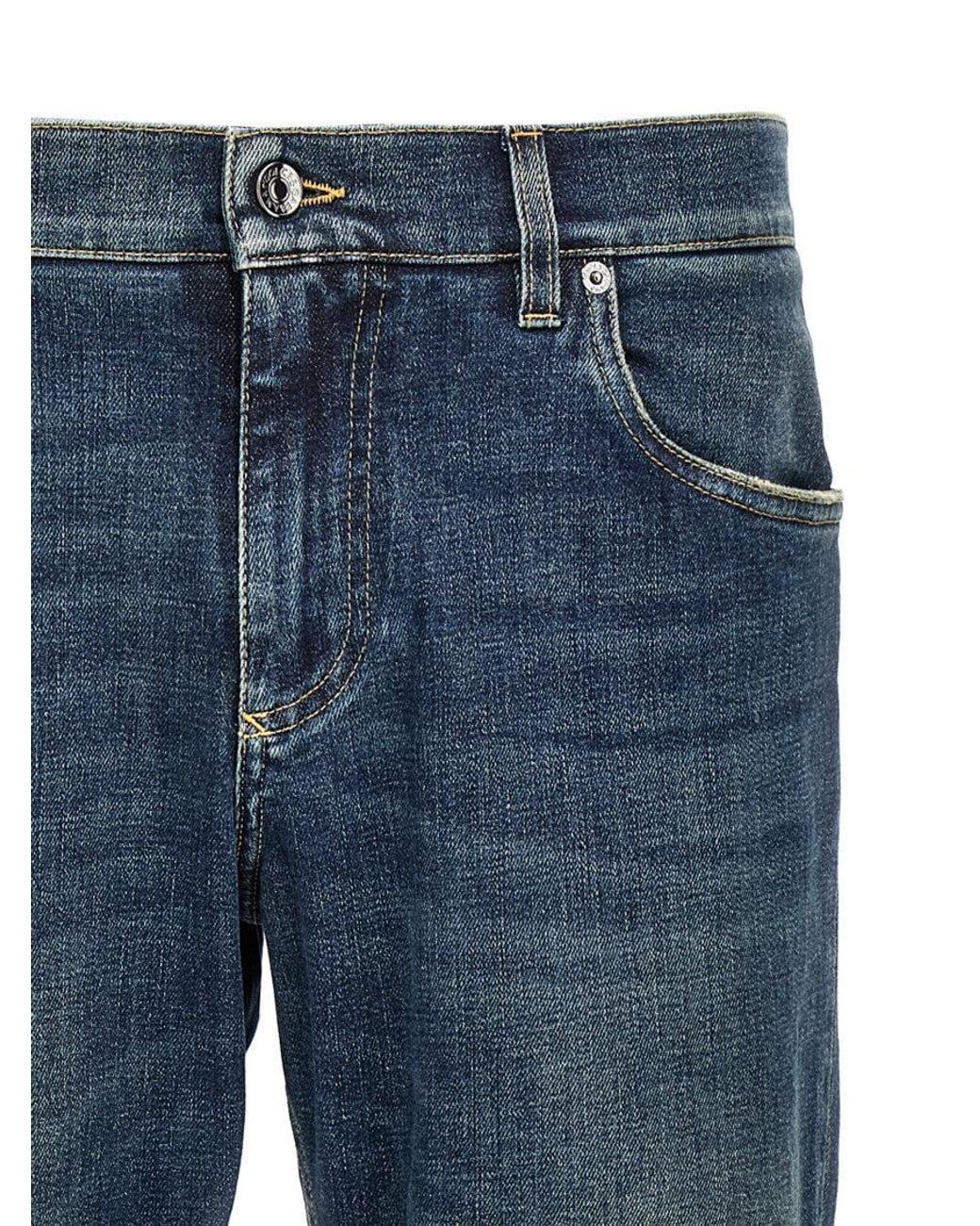 Dolce & Gabbana Blue Logo Plaque Jeans for men
