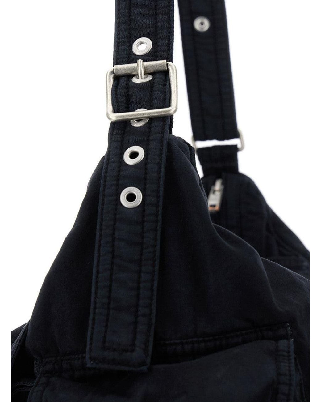 ERL Black Twill Cargo Crossbody Bag for men