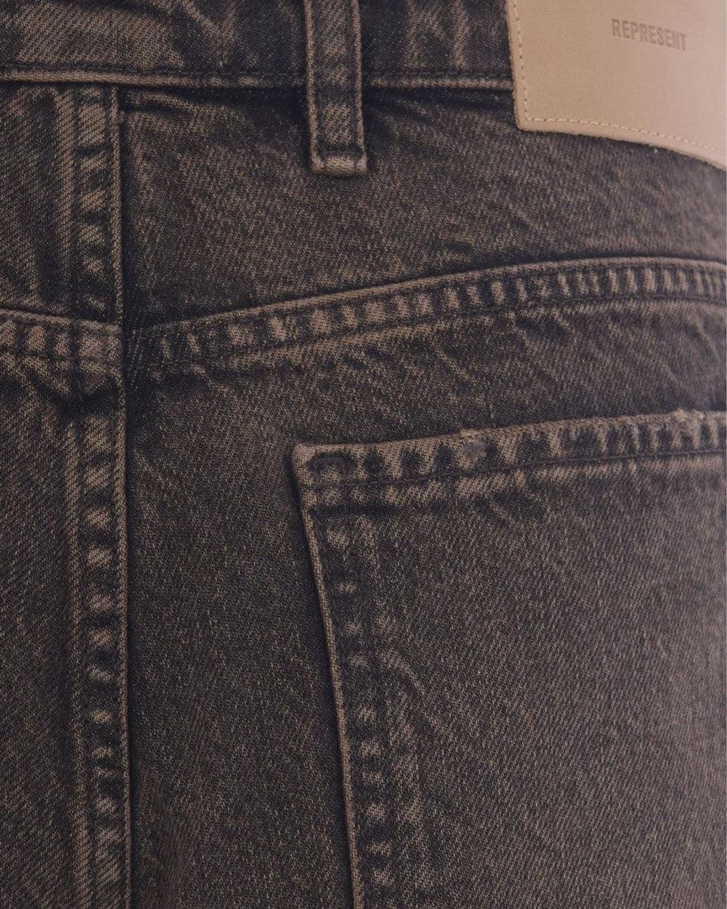 Represent Gray Dark Denim Shorts for men