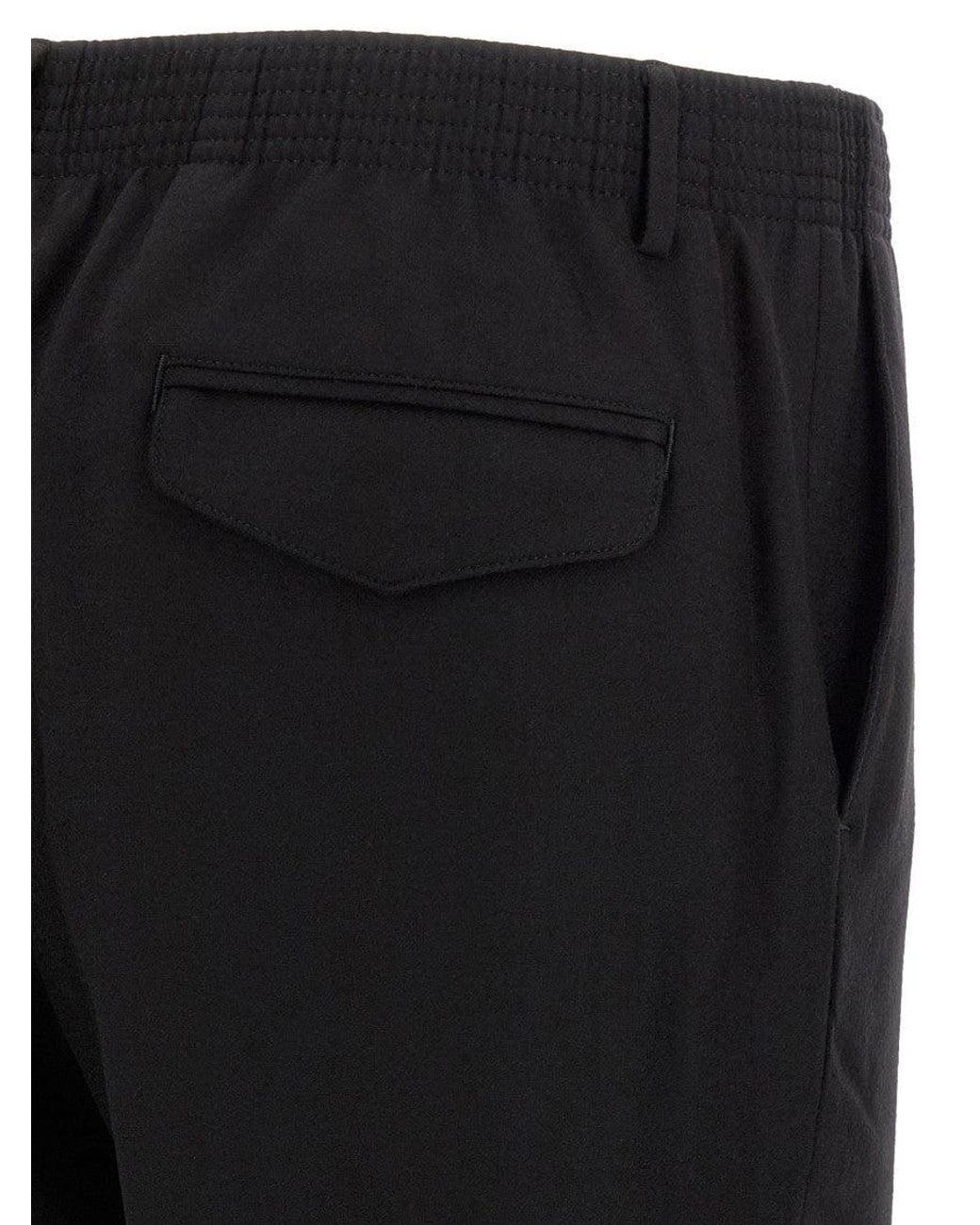 Cellar Door Black Relaxed Tapered Pants for men