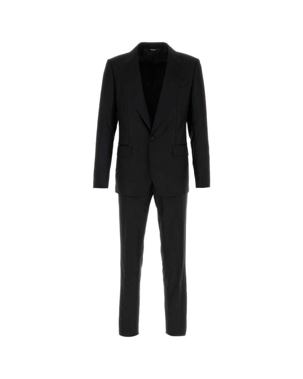 Dolce & Gabbana Black Wool Blend Suit for men