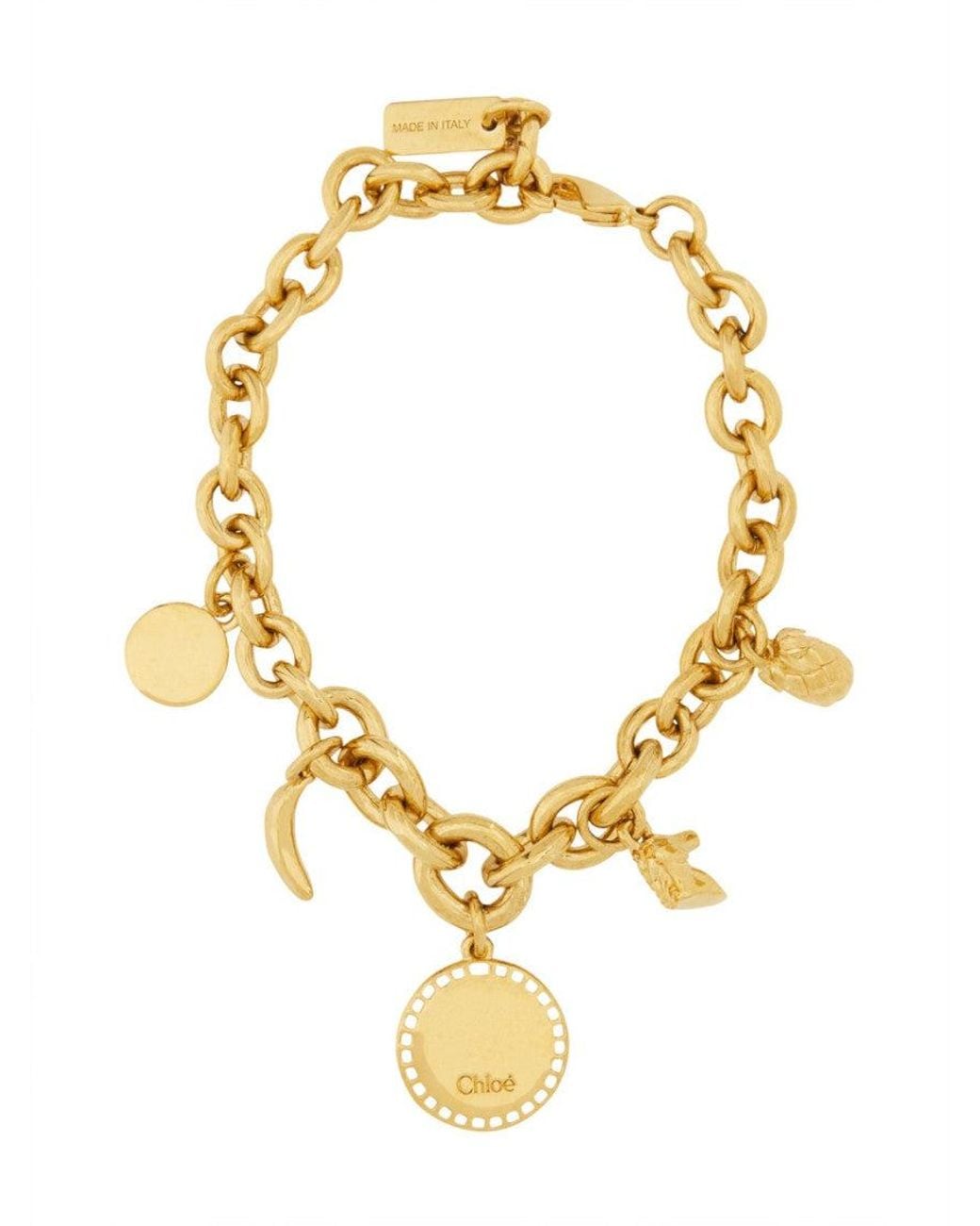 Chloé Metallic Charm Bracelet Brass Bracelets