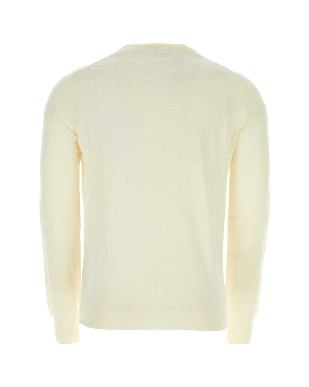 Jil Sander White Ivory Wool Sweater for men