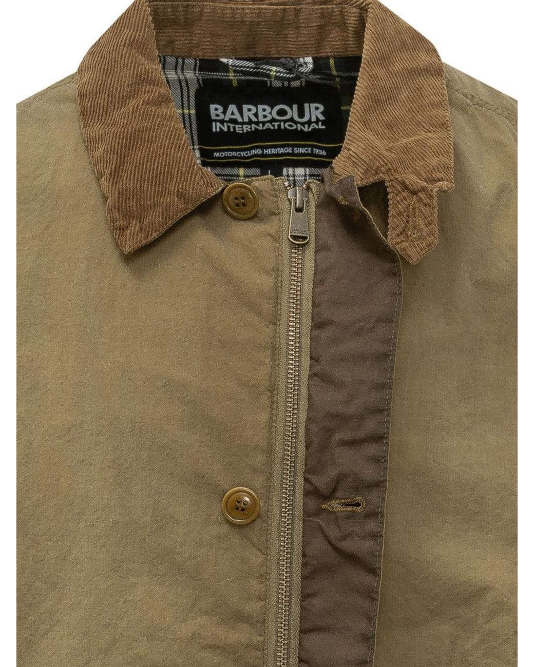 Barbour Green Solid Shirt Collar Jacket for men