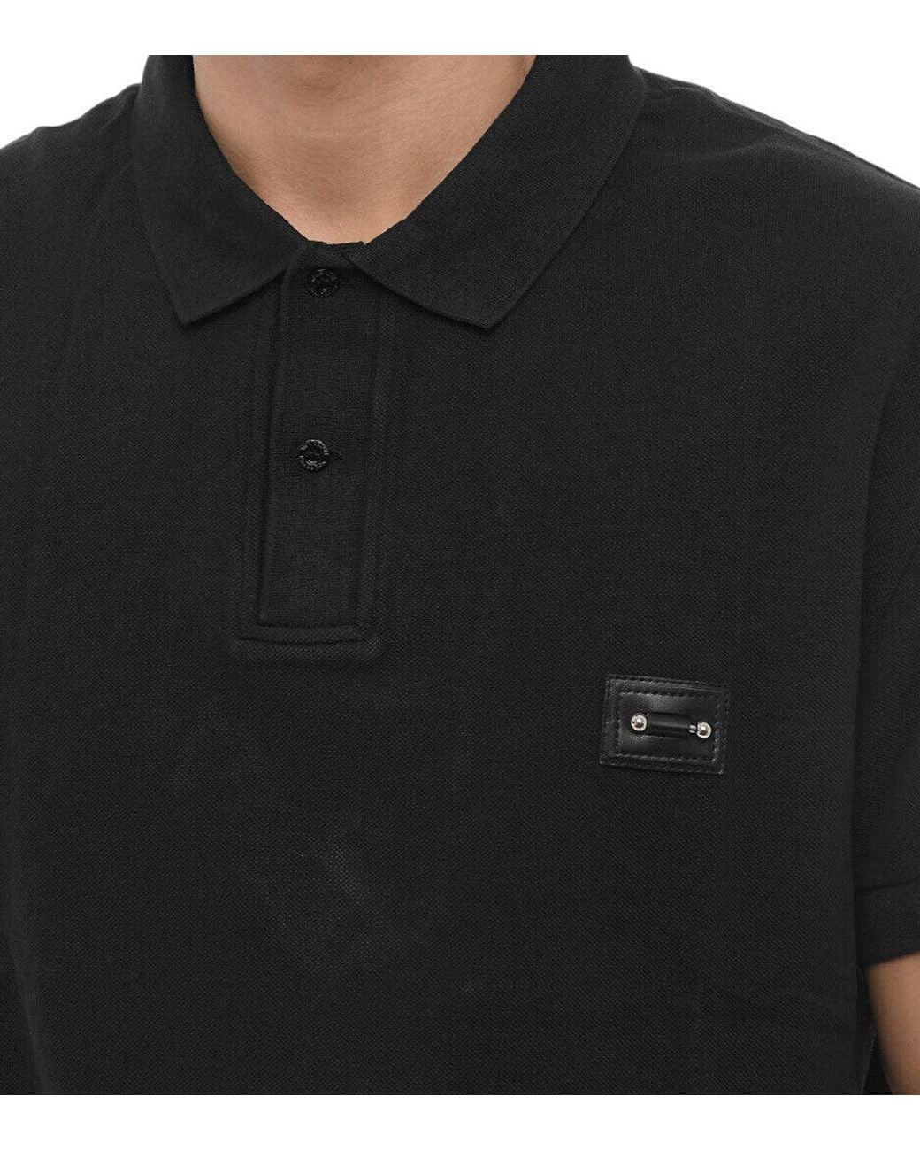 Neil Barrett Black Solid Shirt Collar Polo for men