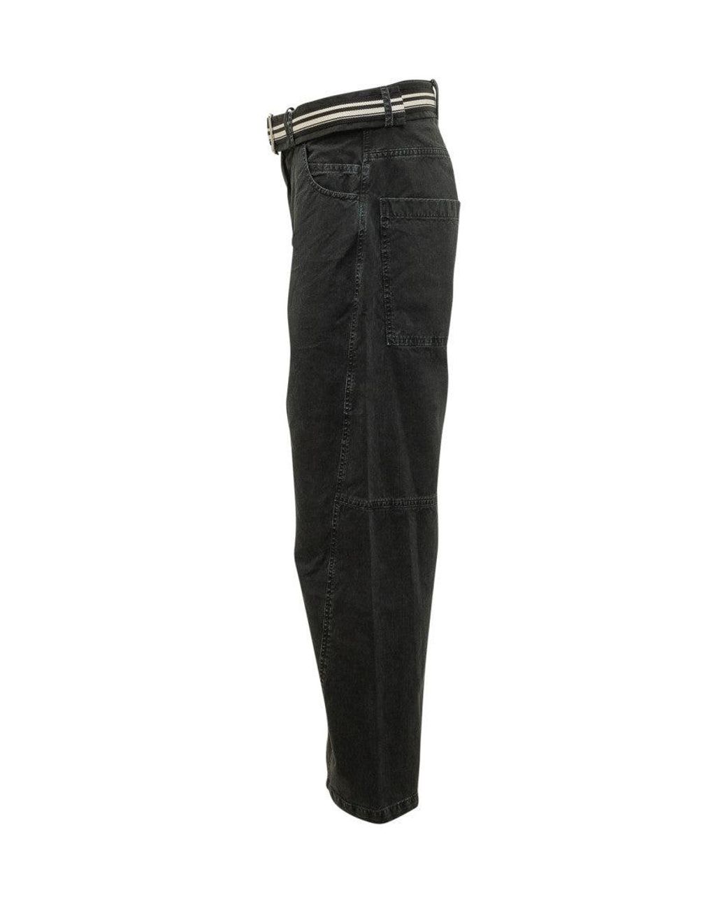 Mordecai Black Loose Flat Front Pants for men