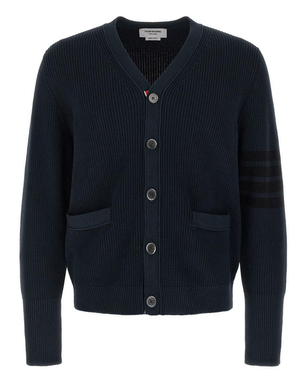 Thom Browne Blue 'Garment Dye' Cardigan for men