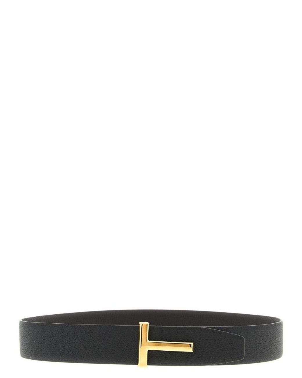 Tom Ford Black "T Icon" Reversible Belt for men