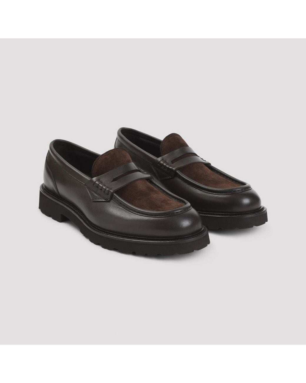 Canali Black Leather Loafers for men