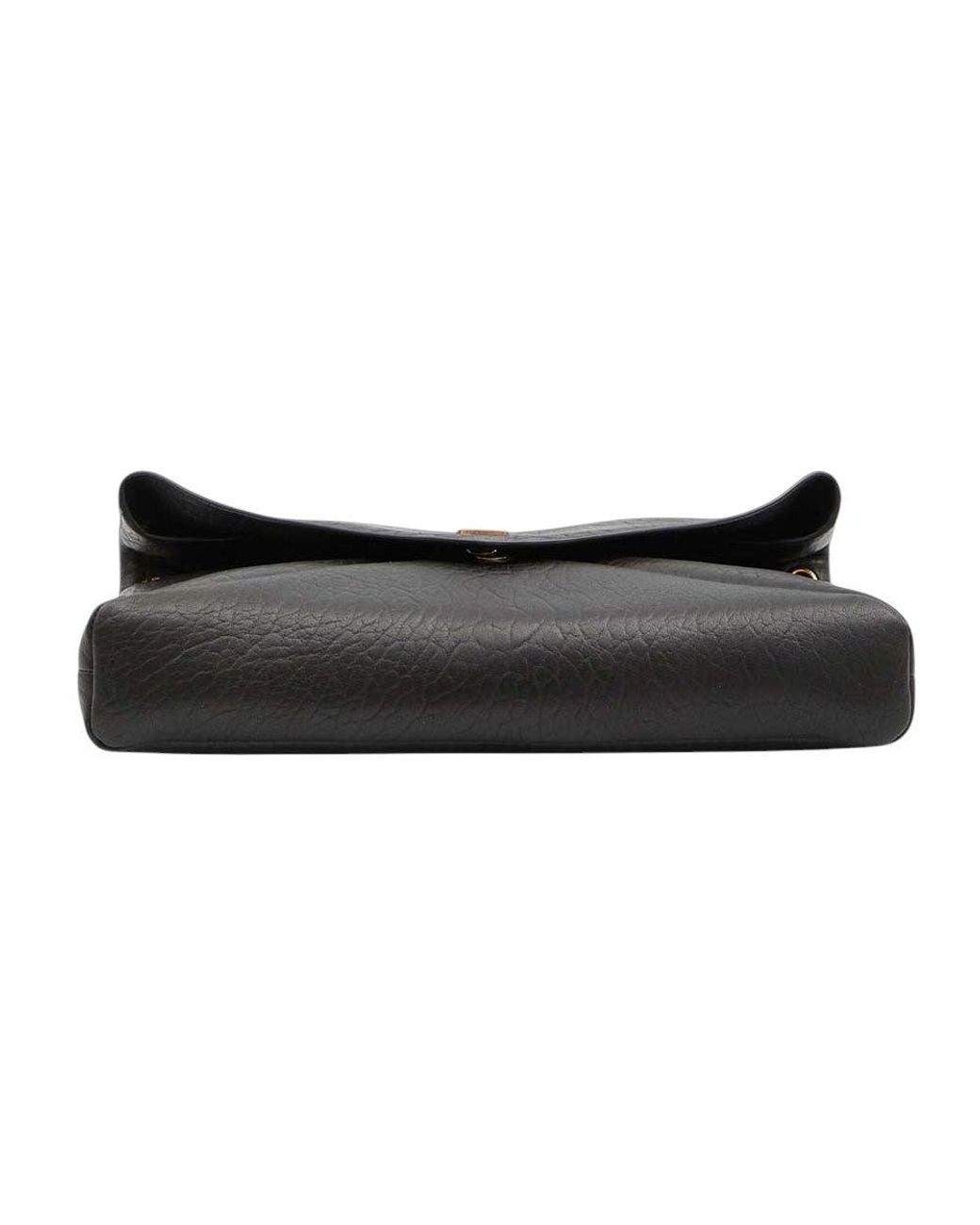 Saint Laurent Black Logo Envelope Large Clutch