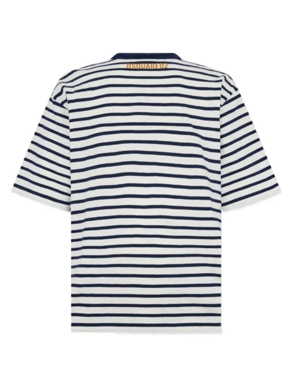 DSquared² Blue Cotton Striped T-Shirt for men