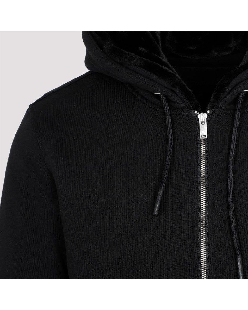 Moose Knuckles Black Logo Zip-Up Hoodie for men